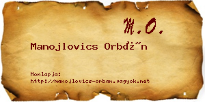 Manojlovics Orbán névjegykártya
